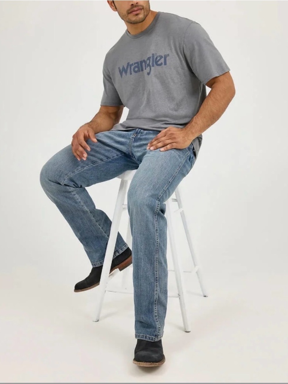 Wrangler Mens Retro Relaxed Fit Bootcut Jeans Greele
